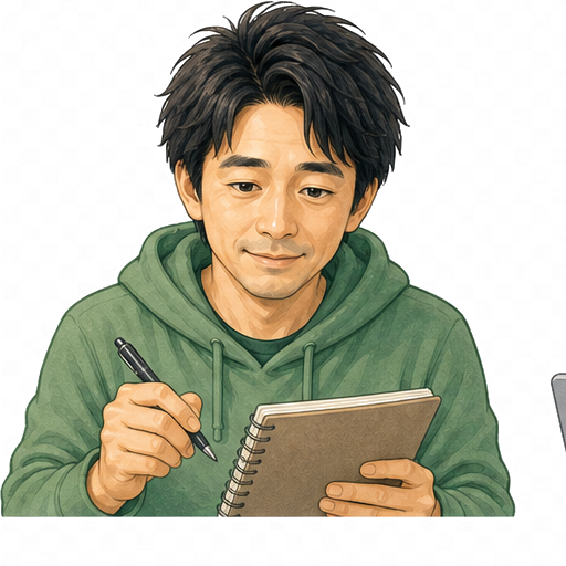 メモを取るひろと